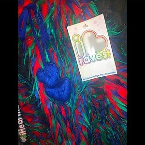 Vtg Deadstock I❤️Raves FLUFFIES & Matching glovies!! NWT EXTREMELY RARE